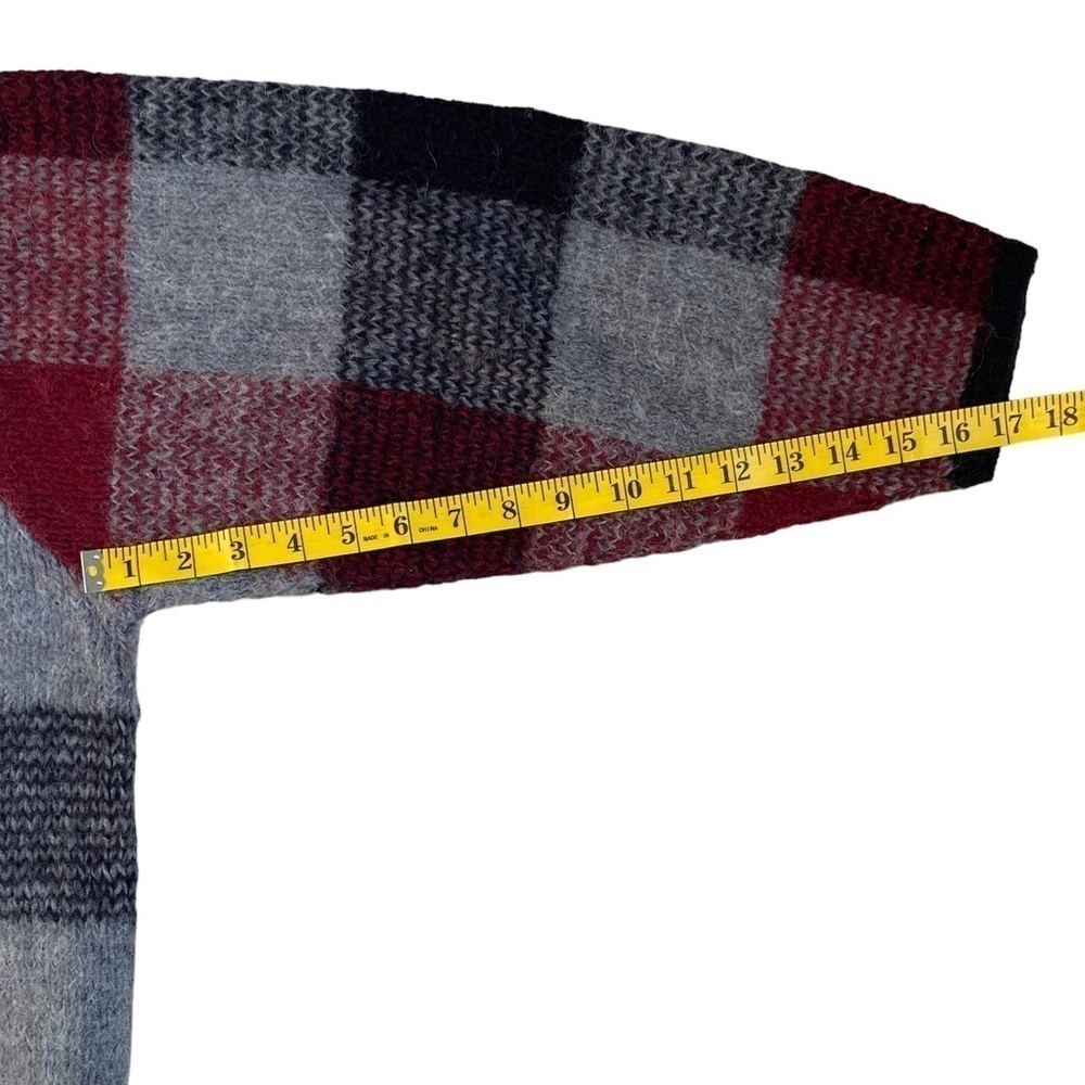 DRESSBARN Vintage Cardigan Mohair Blend Black Red Grey Check Women Plus 18-20 - Picture 10 of 12
